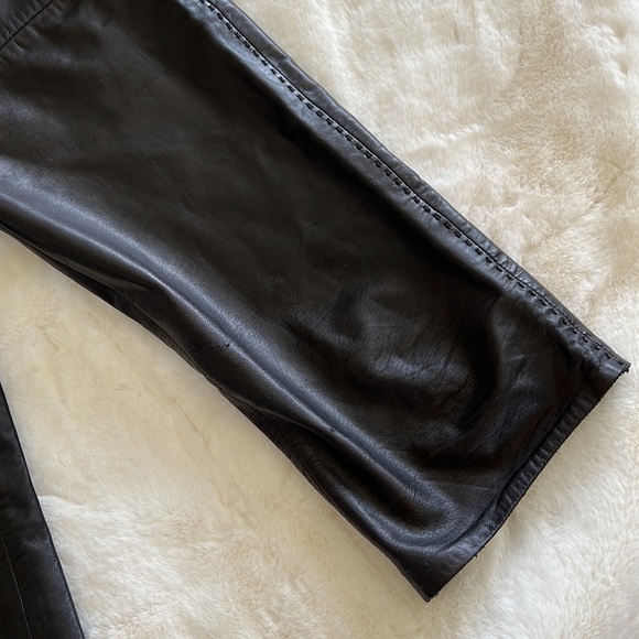 Vintage Y2K 90s Banana Republic super buttery soft leather capri pants 0 - Picture 3 of 7